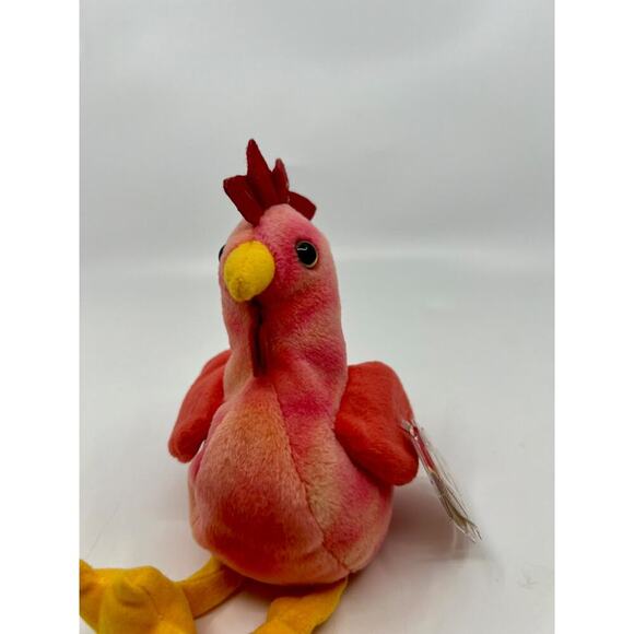 TY Beanie Baby Babies Original 1996 Strut Chicken Rooster Retired Plush Doll 7" - Picture 2 of 4